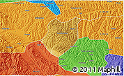 Physical 3D Map of Qianyang, political outside