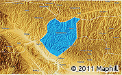 Political 3D Map of Qianyang, physical outside
