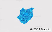 Political 3D Map of Qianyang, single color outside