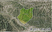 Satellite 3D Map of Qianyang, semi-desaturated