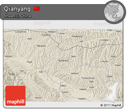 Shaded Relief 3D Map of Qianyang