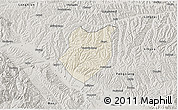 Shaded Relief 3D Map of Qianyang, semi-desaturated