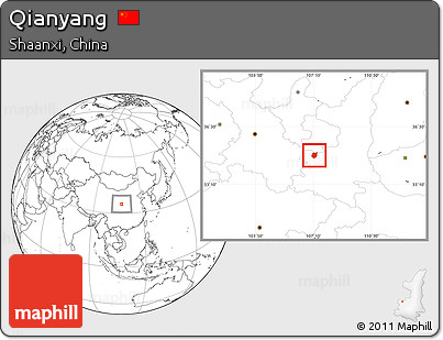 Blank Location Map of Qianyang