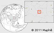 Blank Location Map of Qianyang, highlighted country