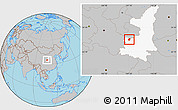 Gray Location Map of Qianyang, highlighted parent region