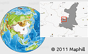 Physical Location Map of Qianyang, highlighted country, highlighted parent region