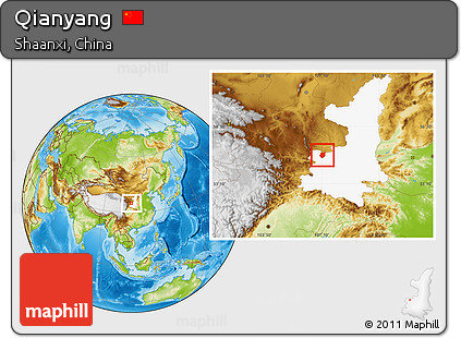 Physical Location Map of Qianyang, highlighted parent region