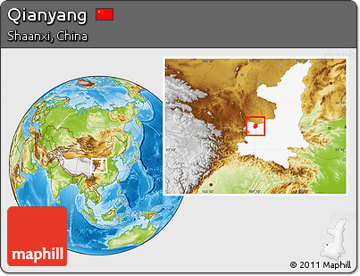Physical Location Map of Qianyang, highlighted parent region