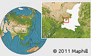 Satellite Location Map of Qianyang, highlighted parent region
