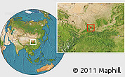 Satellite Location Map of Qianyang