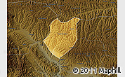 Physical Map of Qianyang, darken