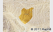 Physical Map of Qianyang, lighten