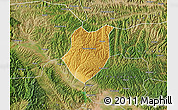 Physical Map of Qianyang, satellite outside