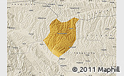 Physical Map of Qianyang, shaded relief outside