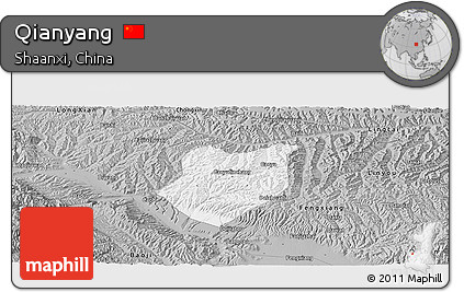 Gray Panoramic Map of Qianyang