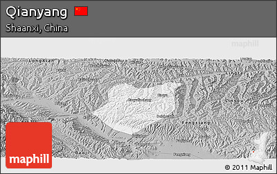Gray Panoramic Map of Qianyang
