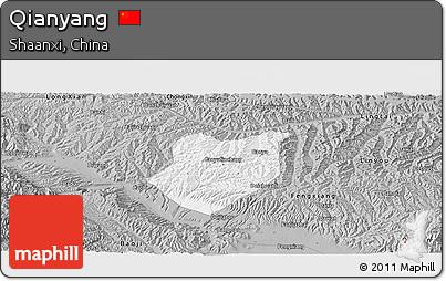 Gray Panoramic Map of Qianyang