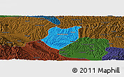 Political Panoramic Map of Qianyang, darken