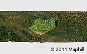 Satellite Panoramic Map of Qianyang, darken