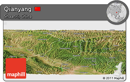 Satellite Panoramic Map of Qianyang