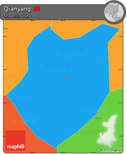 Political Simple Map of Qianyang