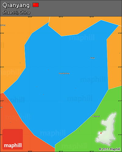 Political Simple Map of Qianyang