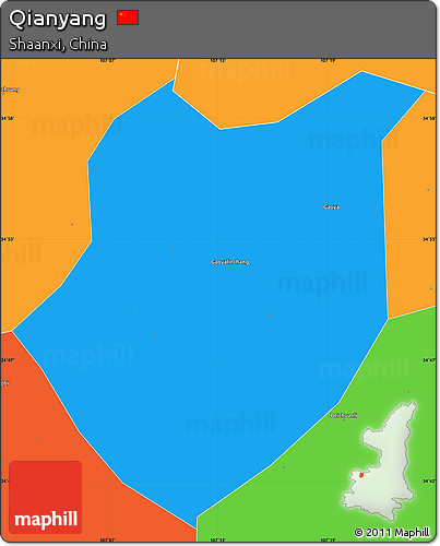 Political Simple Map of Qianyang