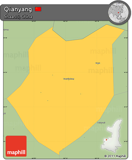 Savanna Style Simple Map of Qianyang