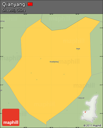 Savanna Style Simple Map of Qianyang