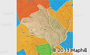 Satellite 3D Map of Shenmu, political outside