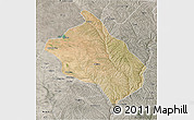 Satellite 3D Map of Shenmu, semi-desaturated