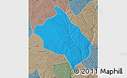 Political Map of Shenmu, semi-desaturated