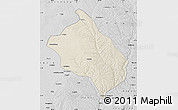 Shaded Relief Map of Shenmu, desaturated