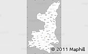 Gray Simple Map of Shaanxi, single color outside
