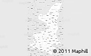 Silver Style Simple Map of Shaanxi