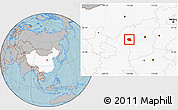 Gray Location Map of Suide, highlighted country, hill shading