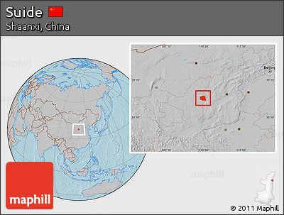 Gray Location Map of Suide, hill shading