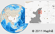 Shaded Relief Location Map of Suide, highlighted country, highlighted parent region