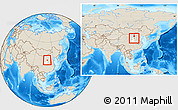 Shaded Relief Location Map of Suide, highlighted parent region, within the entire country