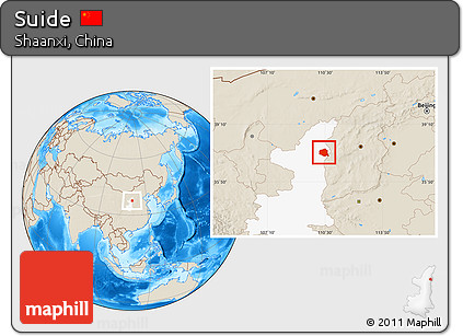 Shaded Relief Location Map of Suide, highlighted parent region
