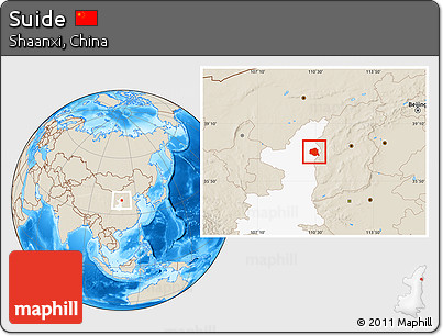 Shaded Relief Location Map of Suide, highlighted parent region