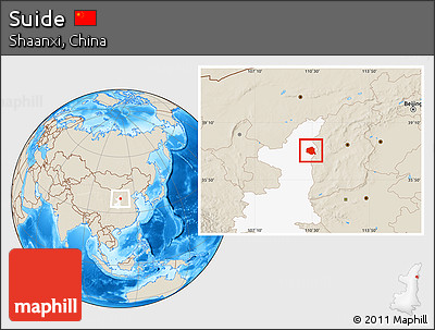 Shaded Relief Location Map of Suide, highlighted parent region