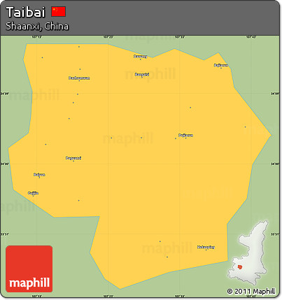 Savanna Style Simple Map of Taibai, single color outside
