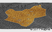 Physical Panoramic Map of Wuqi, darken, desaturated
