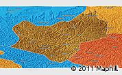 Physical Panoramic Map of Wuqi, political outside