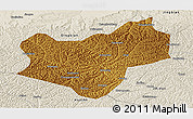 Physical Panoramic Map of Wuqi, shaded relief outside