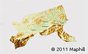 Physical 3D Map of Xixiang, cropped outside