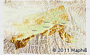Physical 3D Map of Xixiang, lighten