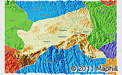 Physical 3D Map of Xixiang, political outside