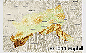 Physical 3D Map of Xixiang, shaded relief outside